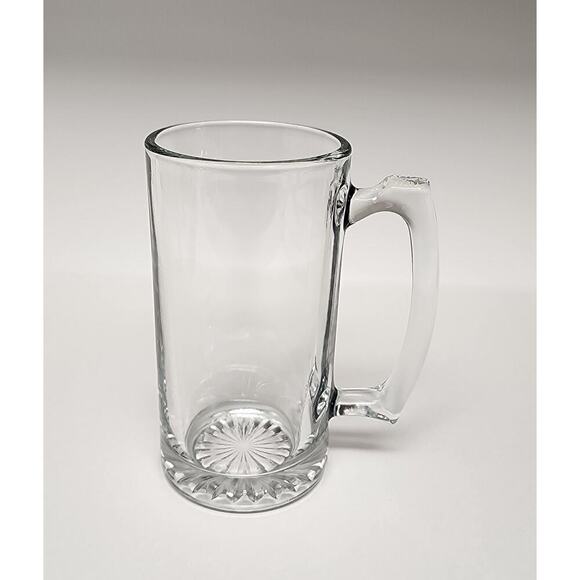 Mega Pint Beer Mug XL Heavy Glass Stein 7" Tankard Barware 25 oz Set Of 2 - Picture 1 of 7